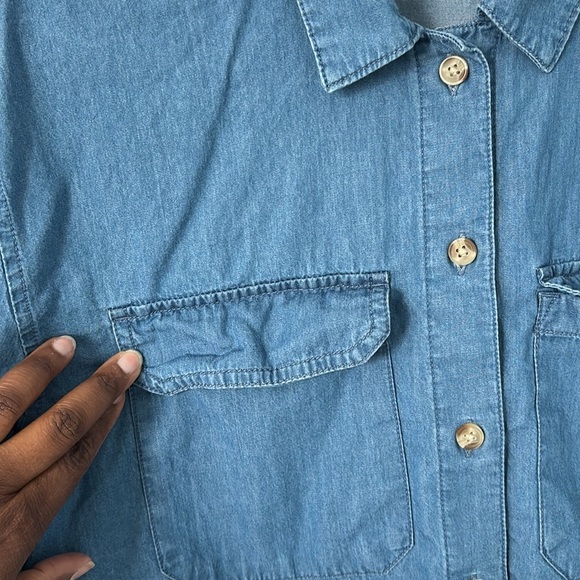 Blue Denim Button-Up Shirt - Picture 2 of 2